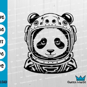 Panda Astronaut SVG PNG, Astronaut svg, Astronauten svg, Astronaut png, Panda Astronaut, Panda svg, Panda Clipart Dxf Digital Instant Cricut