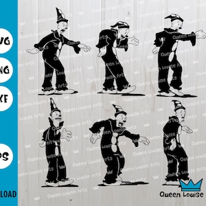 Coco the Clown Ghost Dancing Sings Svg Png Dfx Eps Outline cut file Cricut Transparent Background clipart T shirt Design Coco Clown bundle