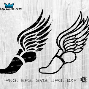 Campo a través SVG, Zapato alado SVG, Zapato para correr PNG, Atletismo SVG, Archivo de corte de logotipo deportivo, Atleta EPS imprimible, Maratón Wildcat