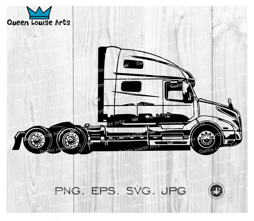 Big Rig Outlins Semi Truck SVG, Trucker Clipart PNG, 18 Wheeler DXF, Truck Driver Shirt ...