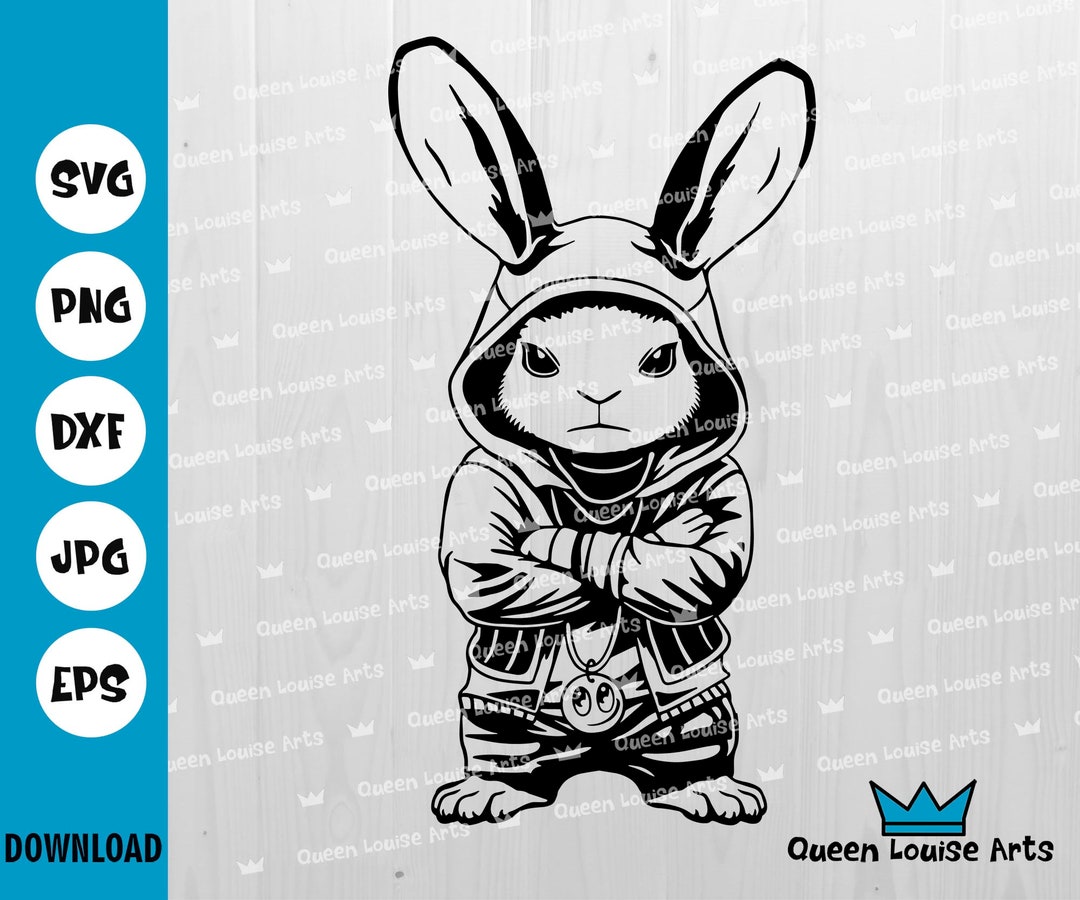Cool Rabbit Svg Cool Bunny Svg Png Cute Rabbit in Hood Clothes Svg,cute Fashion Bunny ...