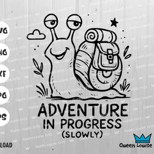 Svg escargot aventure, escargot drôle de voyage png, dxf aventure lente, sac à dos mignon Clipart escargot, fichier svg randonnée escargot dessin animé coupe cricut
