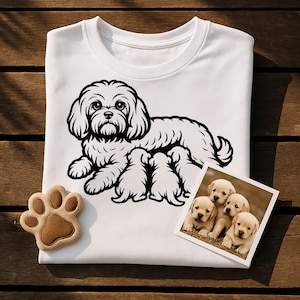 Shih Tzu Hunde Mama SVG Welpe Bundle PNG DXF Schnitt Datei für Cricut Laser, Shih Tzu Hund Dekor, Geschenkidee für Hundeliebhaber, T-Shirts, Tassen, Poster Kunst