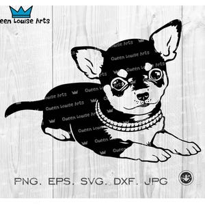 Chihuahua svg, cute dog png, bling chihuahua clipart dxf for Cricut, laser cut, shirt decals, mug prints, and pet lover gifts