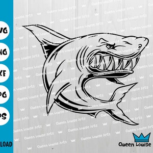 Shark in the Ocean svg, Shark Design svg, Shark svg, Shark Silhouette, Shark Clipart,Shark Fish Face Animal svg PNG EPS DXF instant download