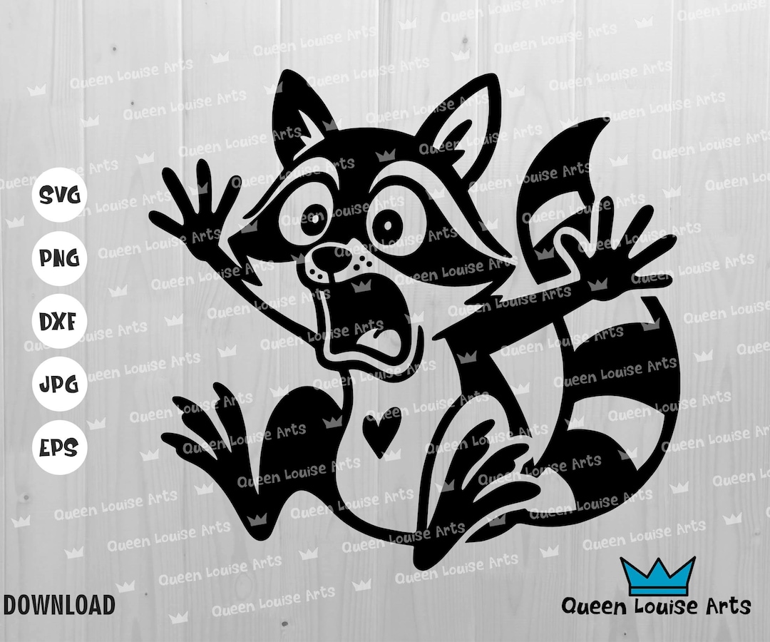 Scared Racoon Icon Scared Raccoon Svg, Funny Raccoon Png, Screaming Animal Vector for T ...