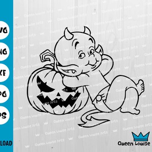 Mały Diabeł Svg, Mały Diabeł Wektor Plik ładny mały diabeł halloween dynia Svg Png Dxf Eps, Mały Diabeł Cięcie Cięcie Cricut Plik Clipart