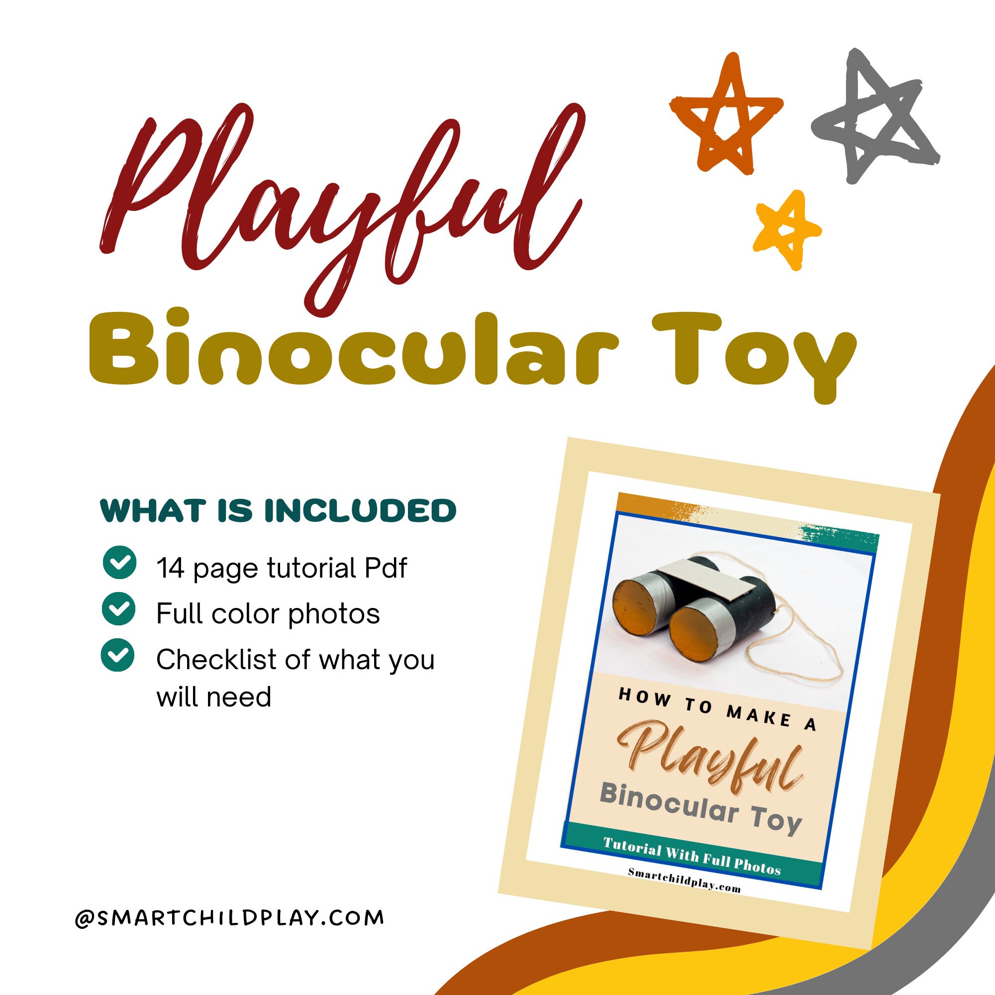 How to Make A Binocular Toy / Kid Arts and Crafts Printable / Preschool ...