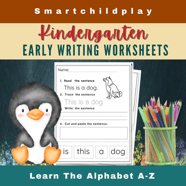 Kindergarten Early Writing Worksheets / Educational Printable / Homeschool Resource / Learning Sheets / Teacher Sheets