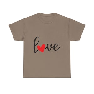 Love Unisex Tee, Heart Graphic Shirt, Valentine&#39;s Day Gift, Couples Matching Top, Romantic Tshirt, Casual Love Apparel