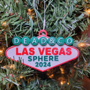 Adorno navideño de esfera de Dead & Co Las Vegas 2024