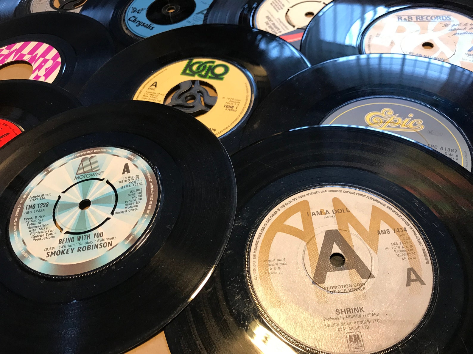 10 X Vintage Vinyl 7 Inch Records for Arts and Crafts, DIY Projects. 7 ...