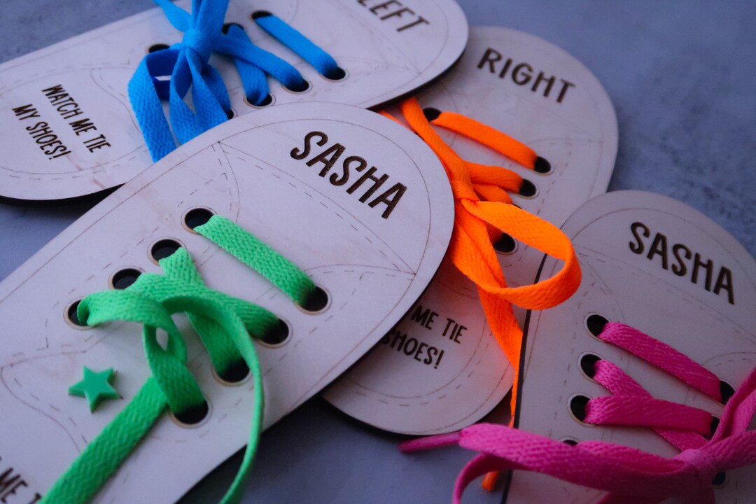 Personalized Practice Shoe Tie Board Watch Me Tie My Shoe Kids Game