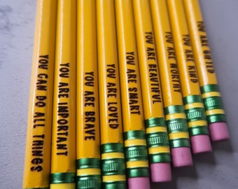 Personalized Pencils, School Supplies, Back to School, Ticonderoga, Affirmation Pencils,  Pastel Pencils, Teacher Gift, Custom Name Pencils