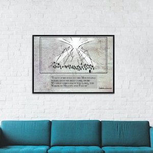 Bible Verse, Psalms 121:1-2, Psalms, Bible Scripture Wall Art