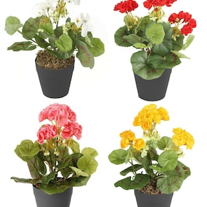 Best Artificial 24cm Geranium Plug Plant - Pot NOT Included