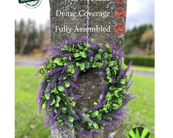 Mixed Faux Lavender Wreath 18 Inch | Antique Farmhouse