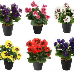 Best Artificial 30cm Pansy Plug Plant - Pot Not Included