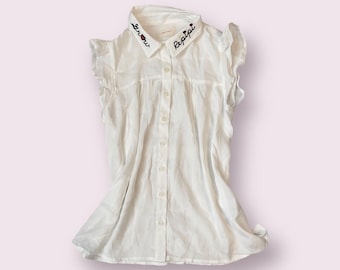 REPIPI ARMARIO Japanese brand white chiffon blouse size Jfshion kawaii outfit
