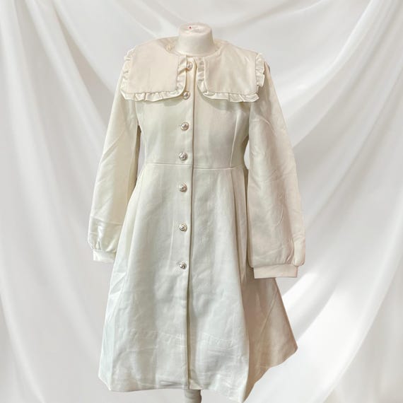 Axes Femme Ivory Coat Dress, Pearl Button Soft Girly Outerwear, Romantic  Classic Jfashion - Etsy