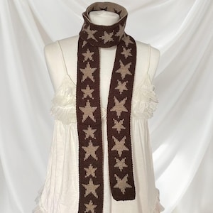 Star Knit Scarf: Slim Lightweight Y2K Goth Accessory - Etsy