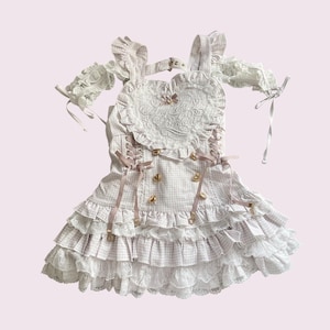 liz lisa white dress Dobby Lace Mini Ryousangata Kawaii Girly Kei LIZ LISA Opal Flower Pattern