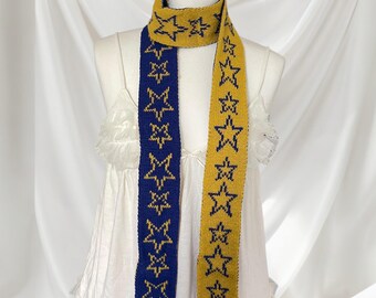 Sciarpa lavorata a maglia a stella: accessorio sottile reversibile Y2K Goth