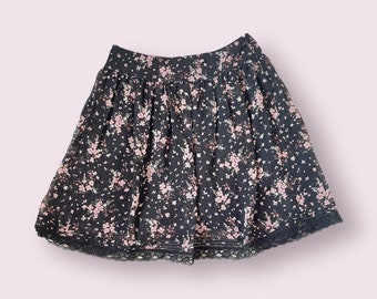 Floral black skirt from Japan waist size 25-26 inches