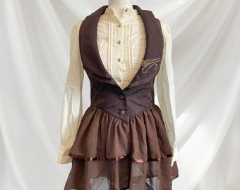 Axes femme dark brown waistcoat with skirt/ one-piece dress