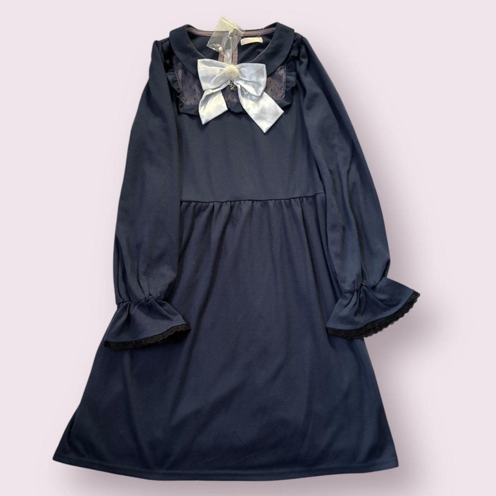 Japanese Brand Axes Femme Elegant Navy Dress