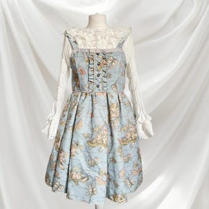 Axes Femme floral blue jsk suspender dress Lolita style (blouse bot included)