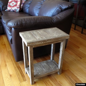 Rustic Milk Chocolate End Table ~ Side Table, Highly Distressed Finish