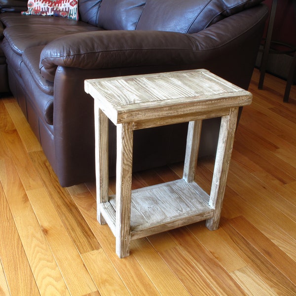 Rustic Cream Dream End Table ~ Side Table, Highly Distressed Finish