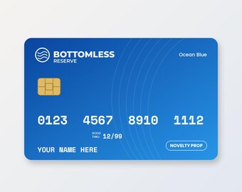 Prop Credit Card Personalized | Custom Novelty Bank Card for Movie Props, Film, Photo Shoots | Kids Pretend Play Card