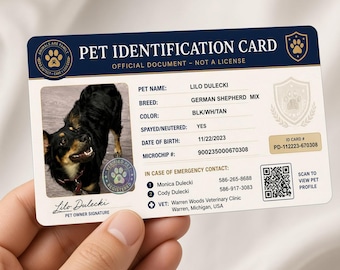 Pet Identification Card