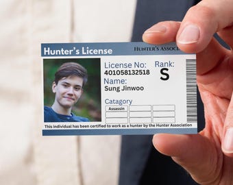 Personalized Custom Hunters License Anime