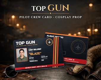 Fighter Pilot Call Sign ID Card | Personalized Aviator Cosplay Prop with Photo | Gift for Pilot, Boyfriend, Husband, Dad