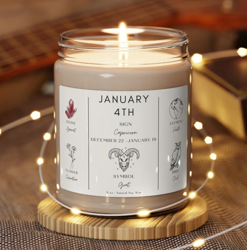 Custom Birth Date Candle for Zodiac Sign Birthday Symbols Gift image 2