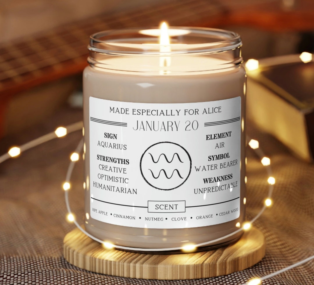 CUSTOM Zodiac Birthday Candle Gift for Friend Birthday Present Zodiac Traits and Weakness Star