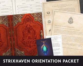 Stixhaven Orientation Packet / Acceptance Letter / Strixhaven University / Dungeons and Dragons / D&D Printables / DnD 5E