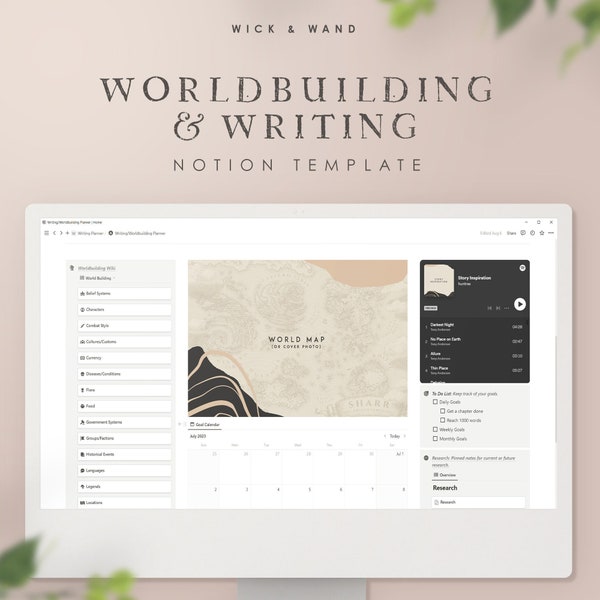Notion Writing Worldbuilding Template Notion Writing Planner