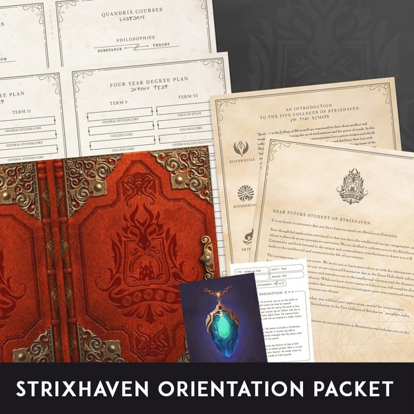 Stixhaven Orientation Packet / Acceptance Letter / Strixhaven University / Dungeons and Dragons / D&D Printables / DnD 5E