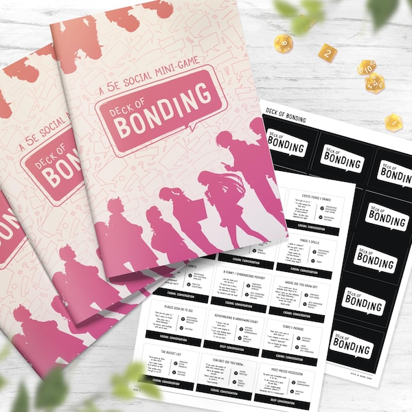 D&D NPC Interaction Mini-Game / Deck of Bonding Game / Dungeons and Dragons Printable / DnD Printable /  DM Notes