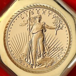 American Eagle 2025 One Ounce Gold Proof Coin - 24-karaats massief gouden hanger met ketting