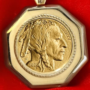 American Buffalo 2025 One Ounce Gold Proof Coin - 24-karaats massief gouden hanger met ketting