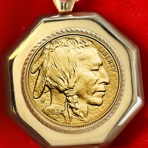 American Buffalo 2024 One Ounce Gold Proof Coin - 24-karaats massief gouden hanger met ketting