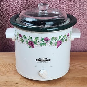 Pentola a cottura lenta Rival Crock-Pot da 3,5 litri, modello 3150, con motivo a vite, anni '80, prodotta negli Stati Uniti.