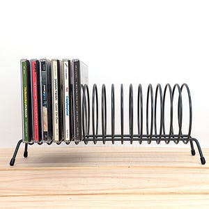 Vintage Metal Spiral CD Holder Rack - Holds 17 Cds - Minimalist