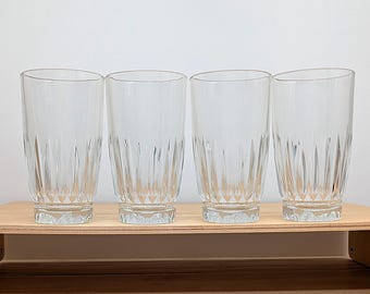 Juego de 4 vasos altos vintage Libbey Winchester con diseño acanalado