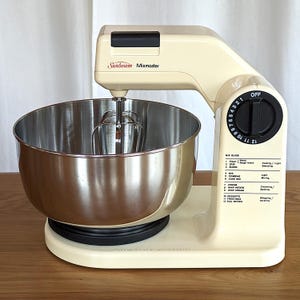 Vintage Sunbeam Mixmaster-mixer met 12 snelheden 01401, crème, compleet, werkend!